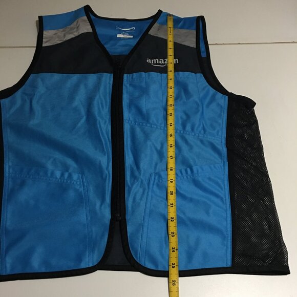 Amazon Blue Employee Uniform Vest Unisex Sleeveless Zip Up Size M/L - Picture 6 of 7